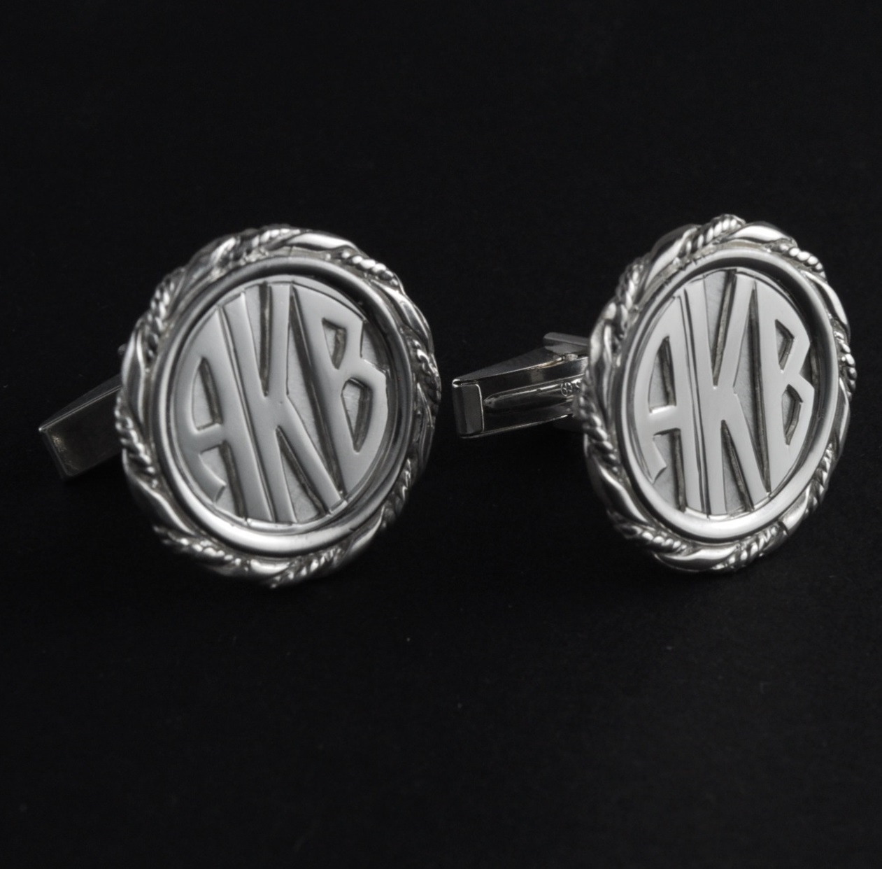 Personalized with 3 Initials Monogram Cufflinks Sterling Silver [MISC015] - $90.95 : Aninxa ...